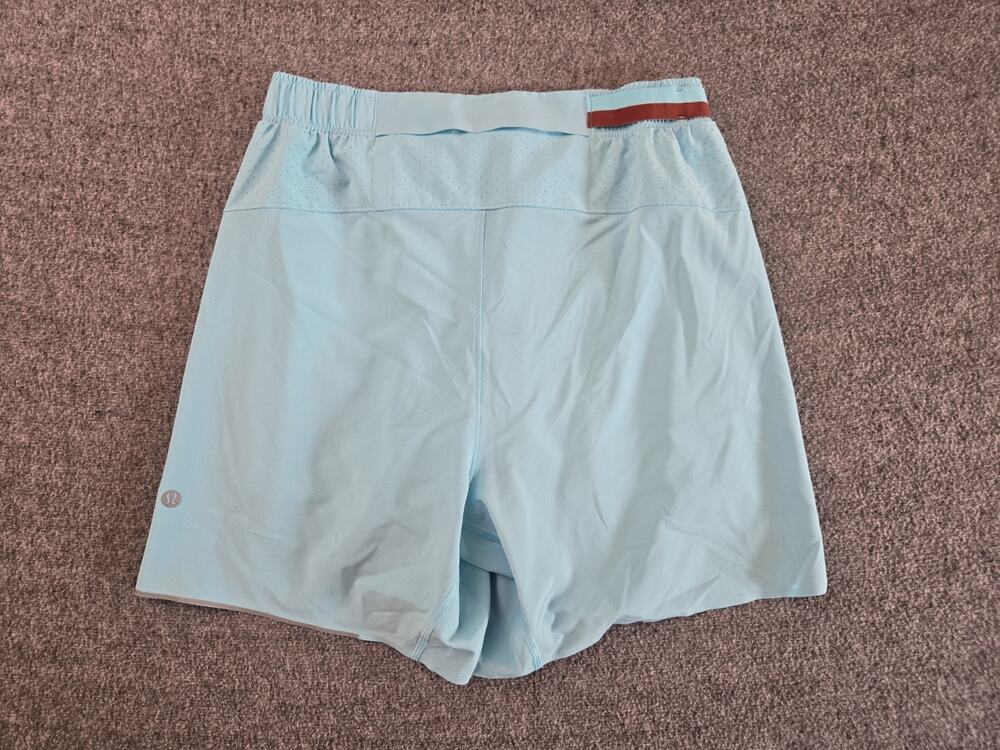 Lululemon Surge Sky Blue Lined Running Shorts Mens Sz Sm Activewear Performance